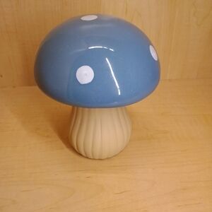 Ceramic Blue And White Polkadot Mushroom Decor